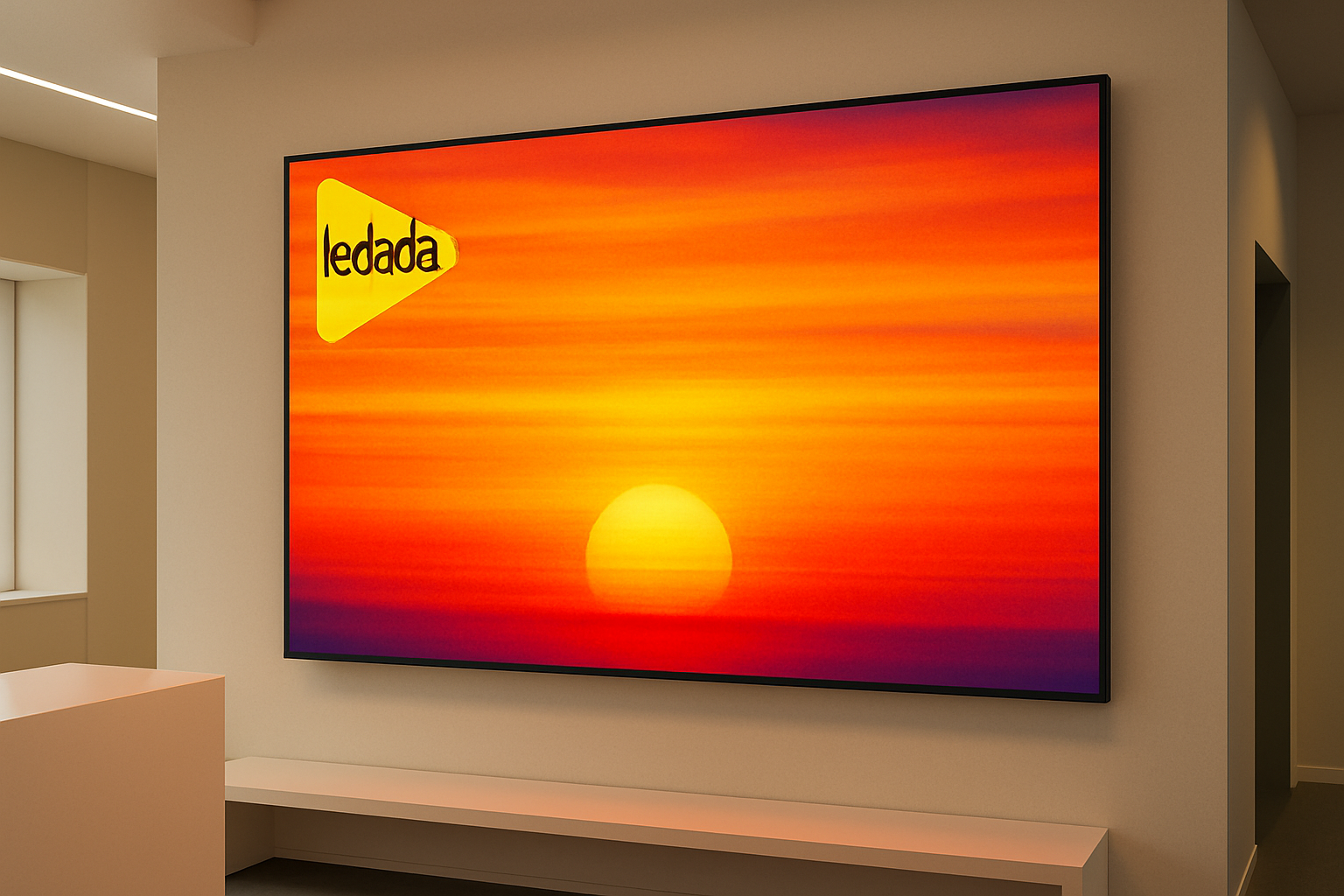 Ultra HD LED Display showing vibrant sunset
